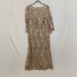 Embellished Boatneck Illusion Gown - Plus